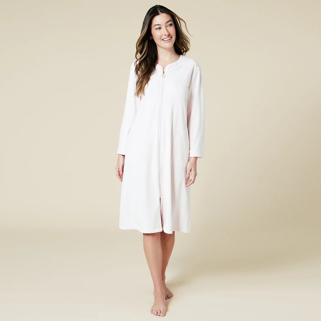 42" 3/4 Sleeve Serenity Shear Mink Zip Robe - Image 14