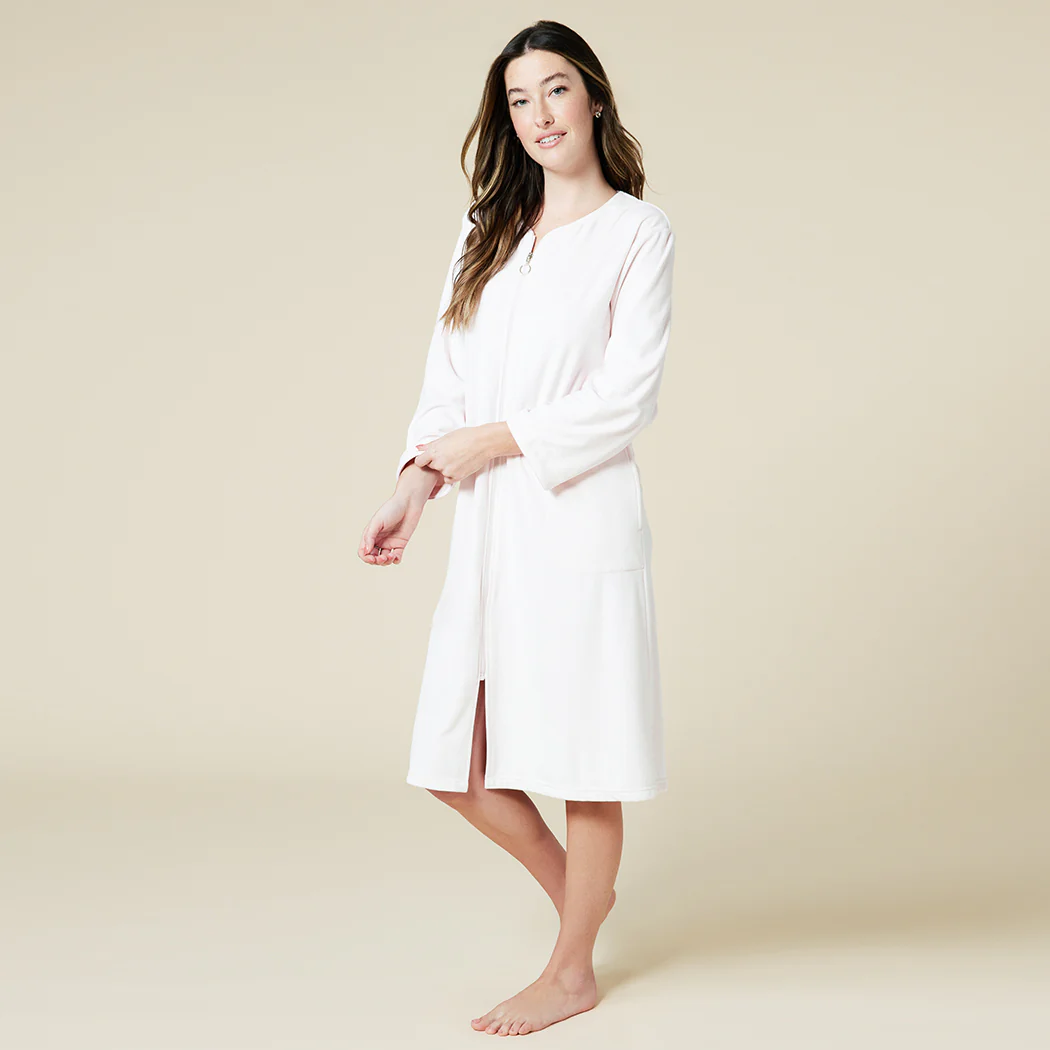 42" 3/4 Sleeve Serenity Shear Mink Zip Robe - Image 15