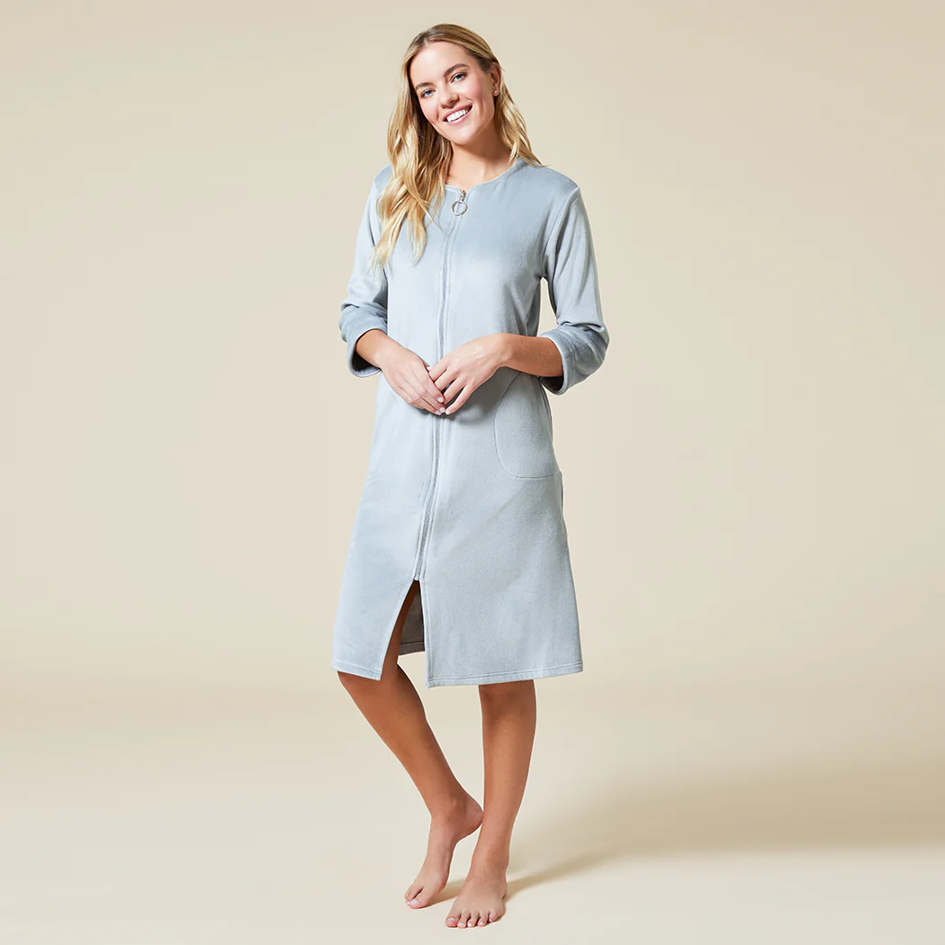 42" 3/4 Sleeve Serenity Shear Mink Zip Robe - Image 18