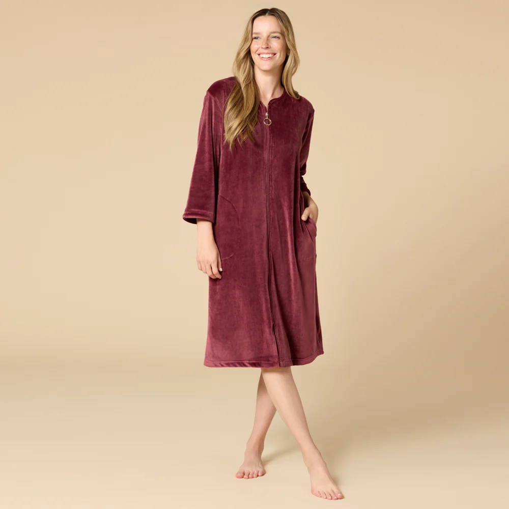 42" 3/4 Sleeve Serenity Shear Mink Zip Robe - Image 7