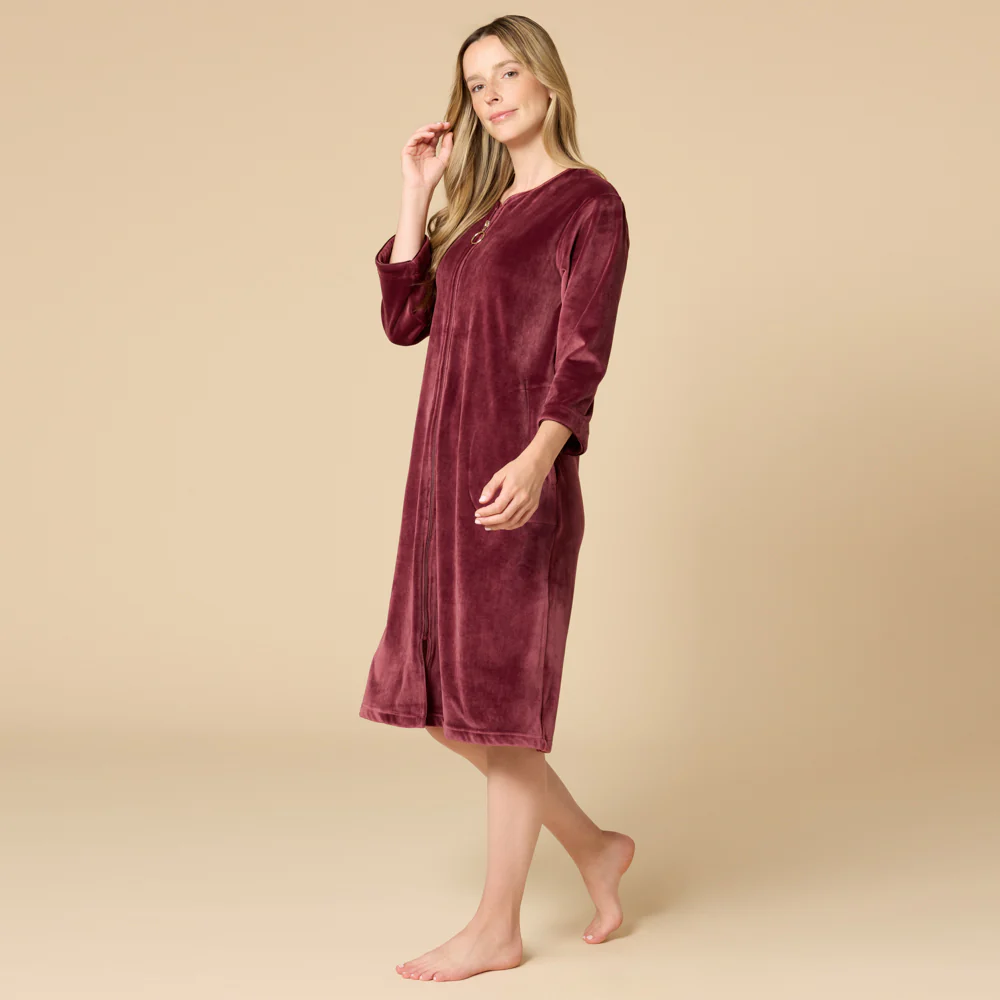42" 3/4 Sleeve Serenity Shear Mink Zip Robe - Image 9