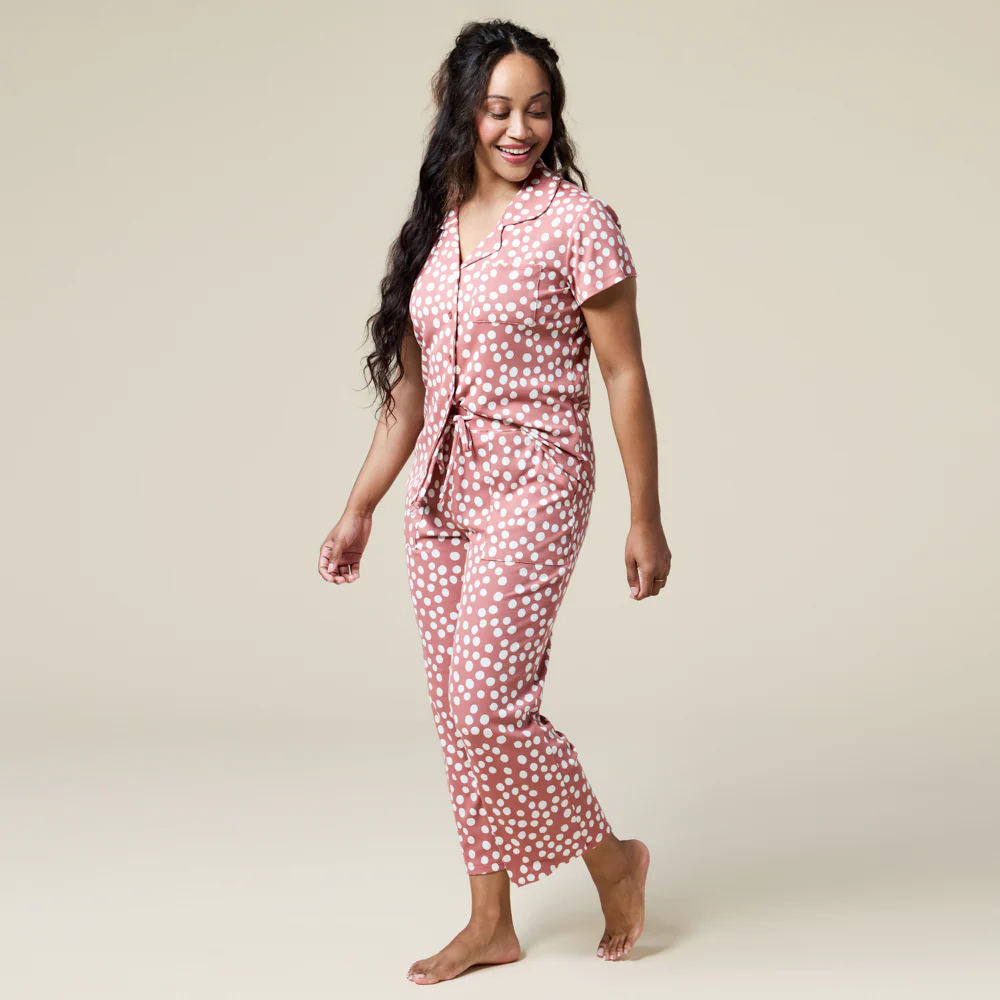 Aria Slim Notch Collar Capri PJ Set - Image 4