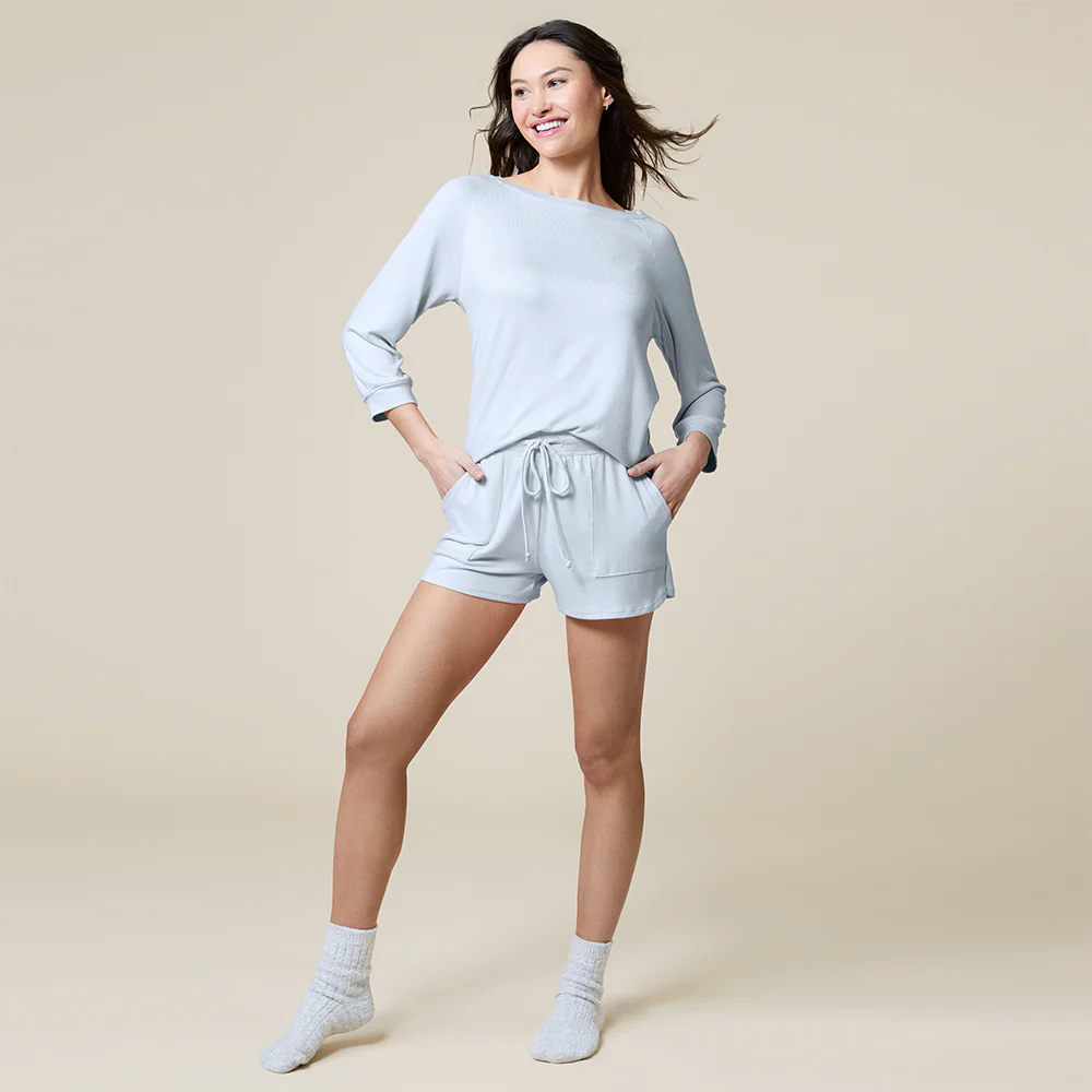 Dream 3/4 Sleeve Boat Neck Top and Short Set - Image 34