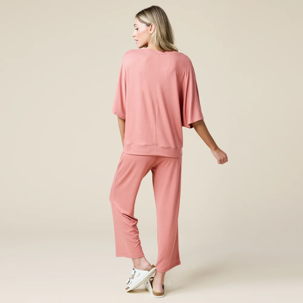 Dream Relaxed V-neck with Capri Lounge Set - Image 11
