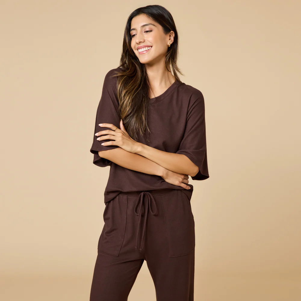 Dream Relaxed V-neck with Capri Lounge Set - Image 41
