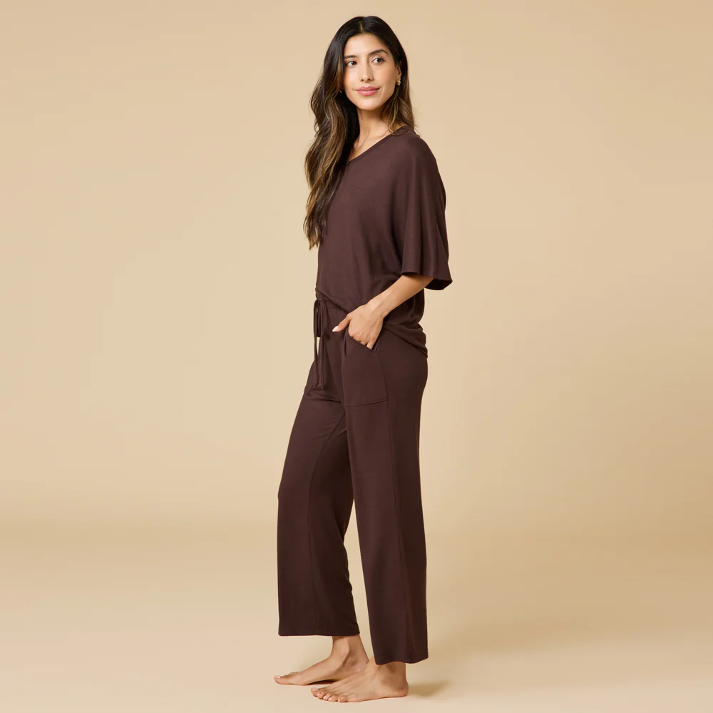 Dream Relaxed V-neck with Capri Lounge Set - Image 42
