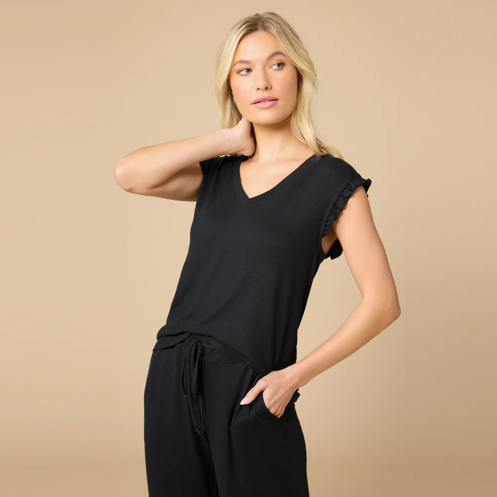 Dream Ruffle V-neck with Cropped Pant - Image 12