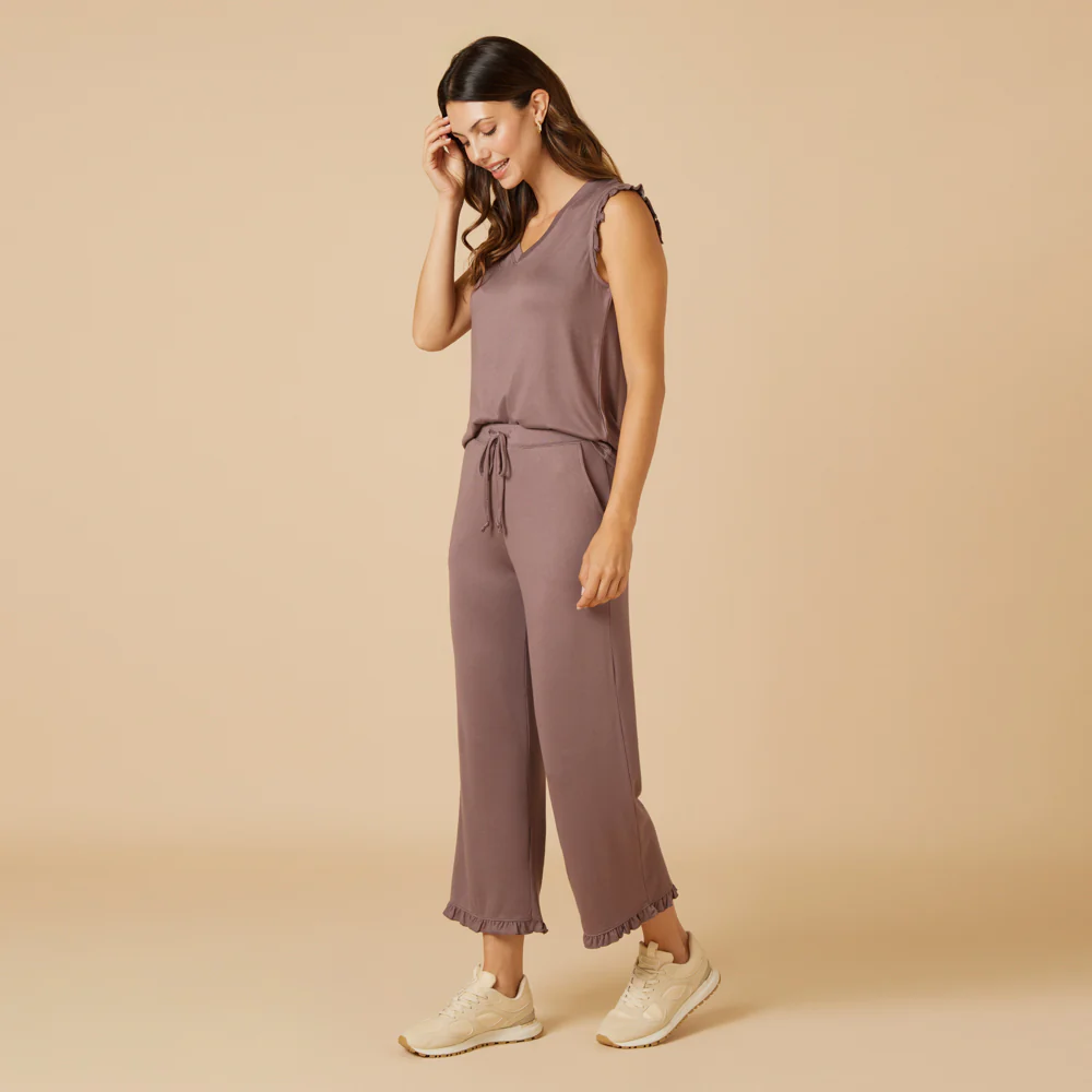 Dream Ruffle V-neck with Cropped Pant - Image 15