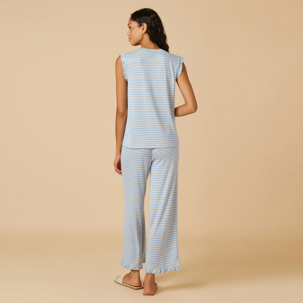 Dream Ruffle V-neck with Cropped Pant - Image 23