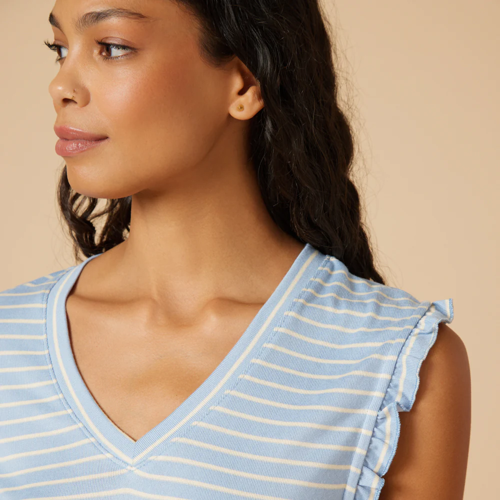 Dream Ruffle V-neck with Cropped Pant - Image 24