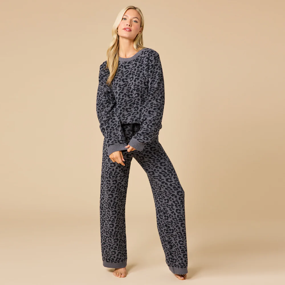 Leopard Marshmallow Crew Neck Lounge Set - Image 6