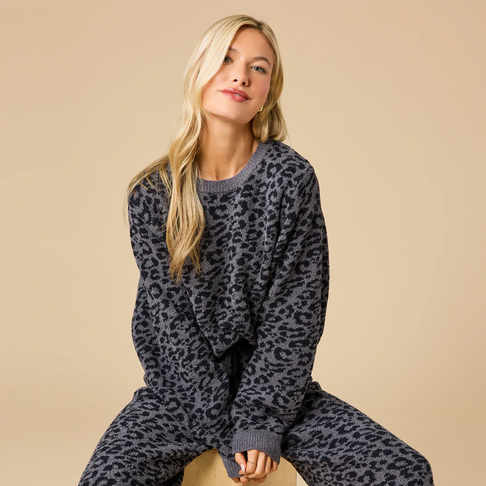 Leopard Marshmallow Crew Neck Lounge Set - Image 7