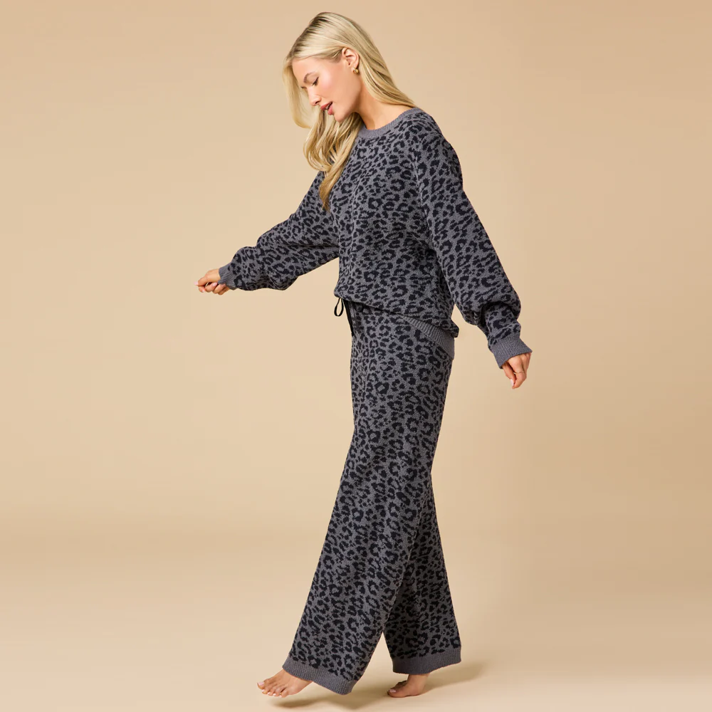 Leopard Marshmallow Crew Neck Lounge Set - Image 8