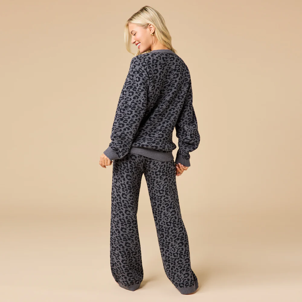 Leopard Marshmallow Crew Neck Lounge Set - Image 9