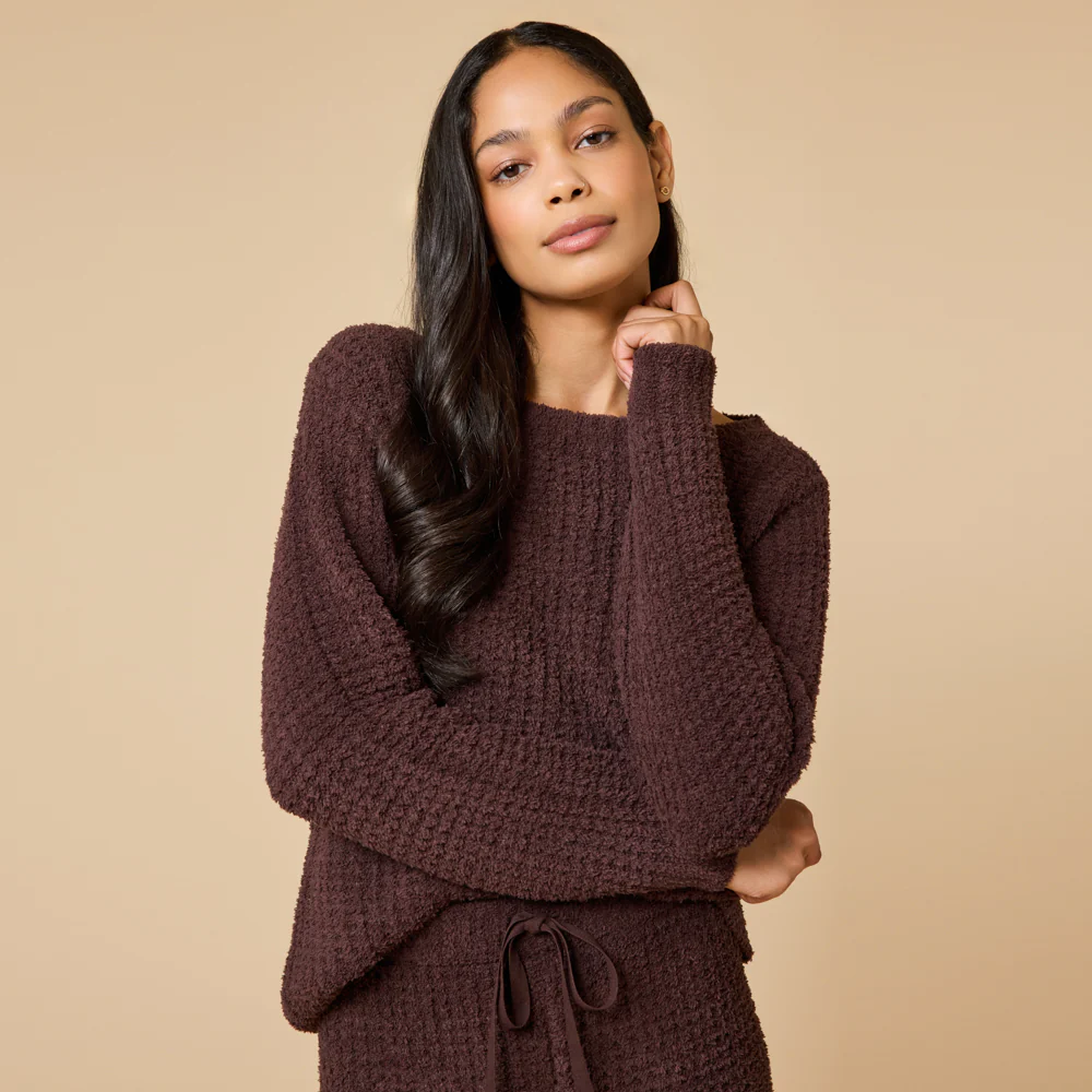 Waffle Knit Marshmallow Boatneck Lounge Set - Image 18