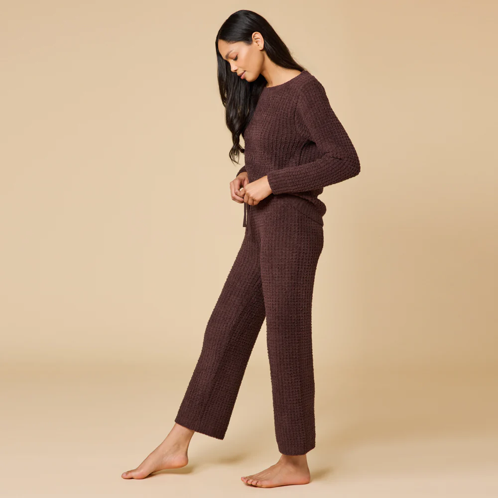 Waffle Knit Marshmallow Boatneck Lounge Set - Image 19