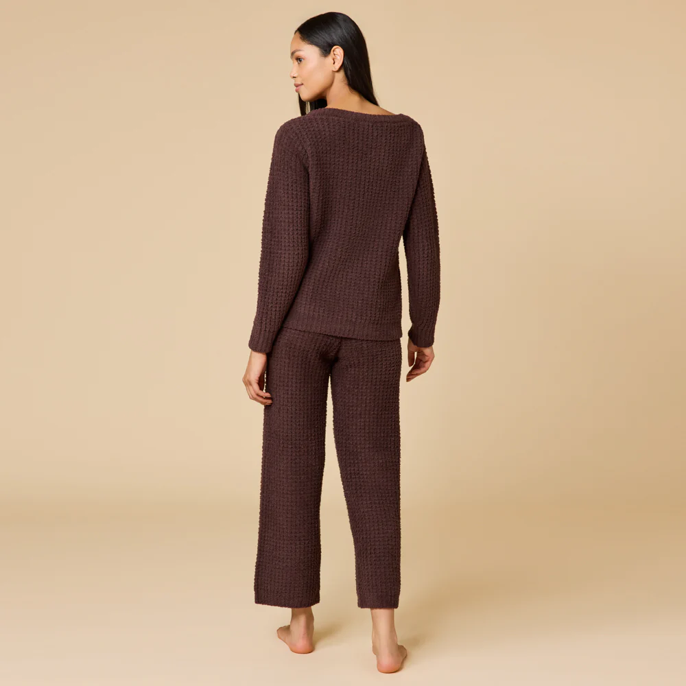 Waffle Knit Marshmallow Boatneck Lounge Set - Image 20