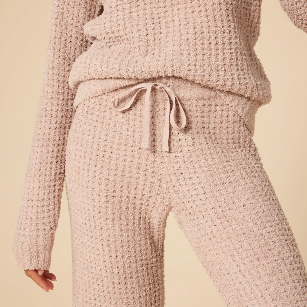 Waffle Knit Marshmallow Boatneck Lounge Set - Image 22