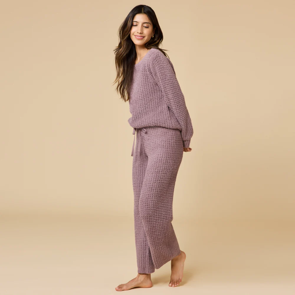 Waffle Knit Marshmallow Boatneck Lounge Set - Image 8