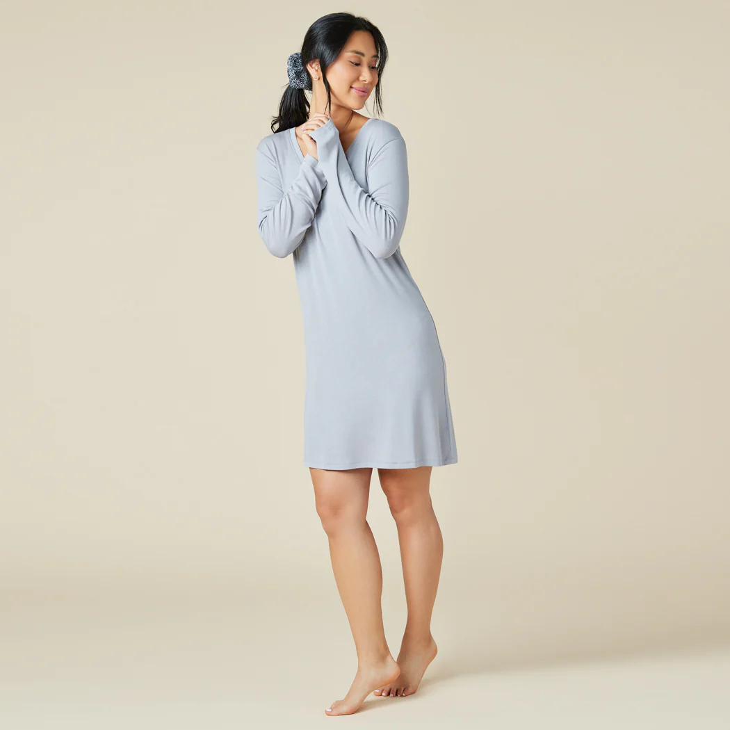 Natalie - Classic V-Neck Nightgown - Image 19