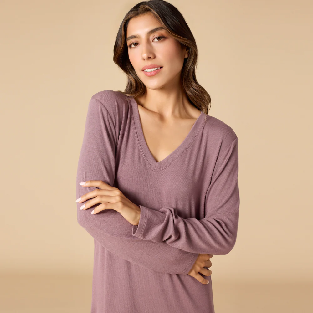 Natalie - Classic V-Neck Nightgown - Image 22