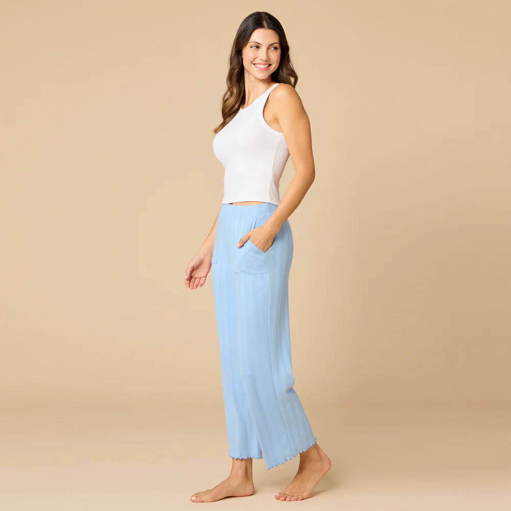 Pointelle Cropped Pant with Lettuce Edge - Image 10