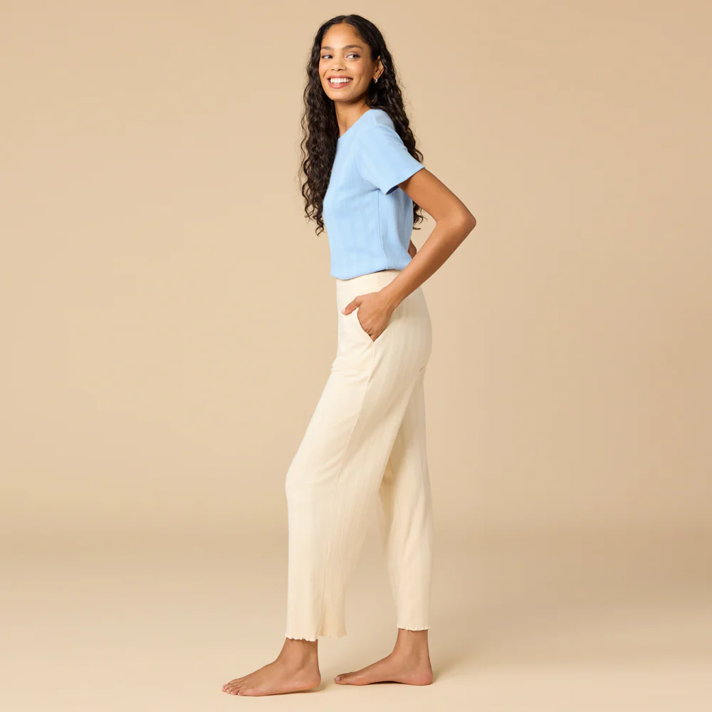 Pointelle Cropped Pant with Lettuce Edge - Image 15