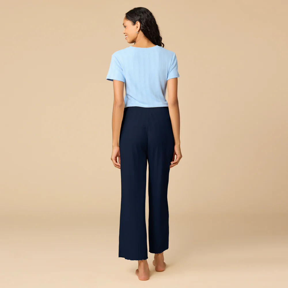 Pointelle Cropped Pant with Lettuce Edge - Image 5