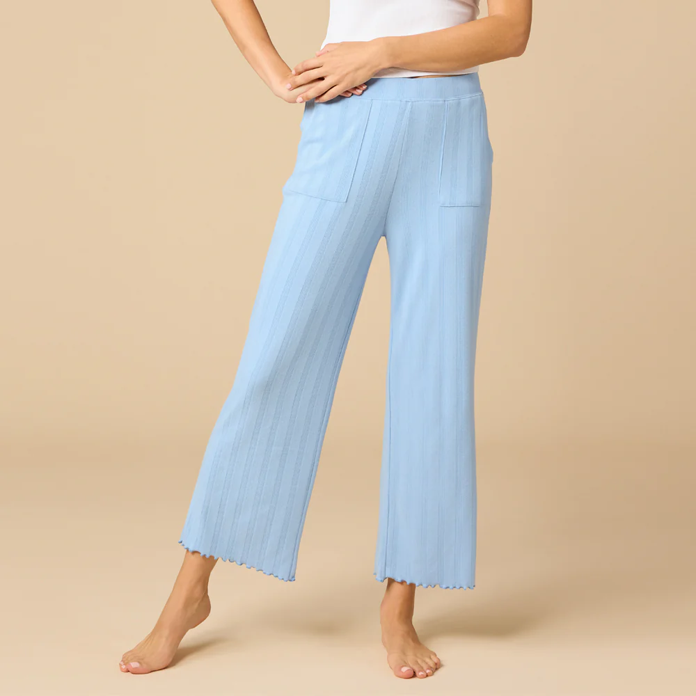 Pointelle Cropped Pant with Lettuce Edge - Image 8