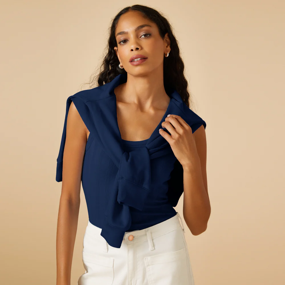 Pointelle Tank with Shelf Bra - Image 4