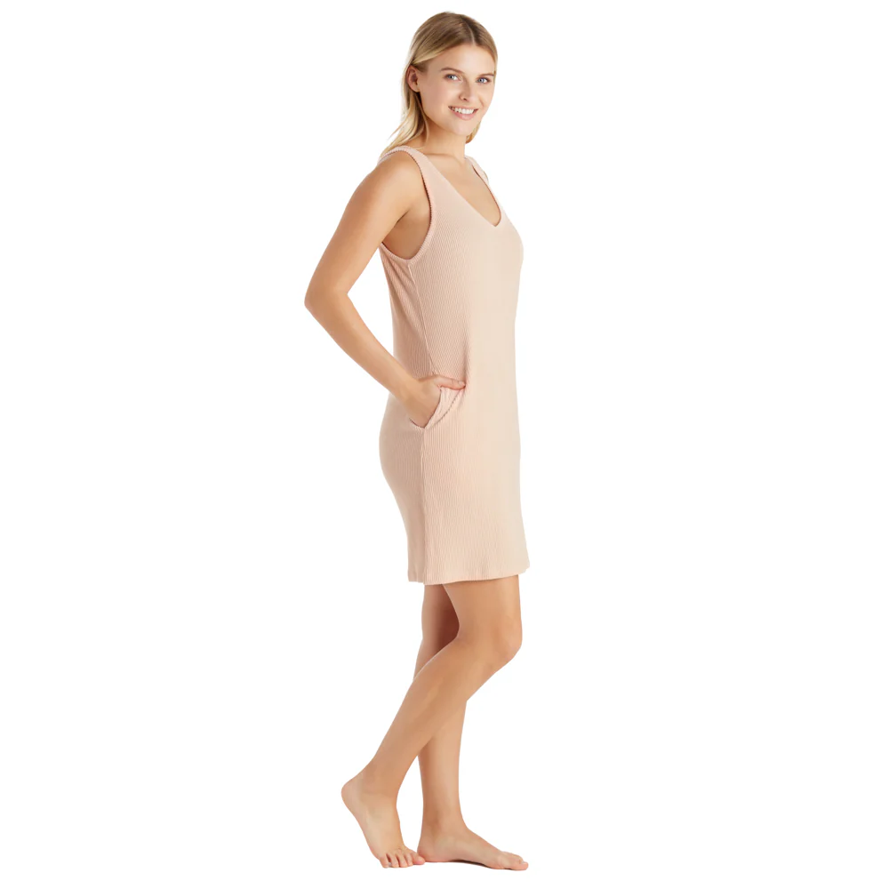 Rib Dream 34" Double V-Neck Lounge Dress - Image 7