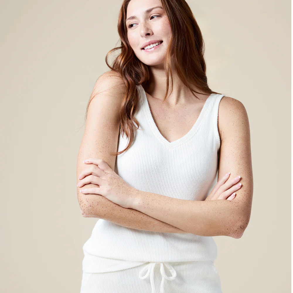 Rib Dream Double V-Neck Short Set - Image 22