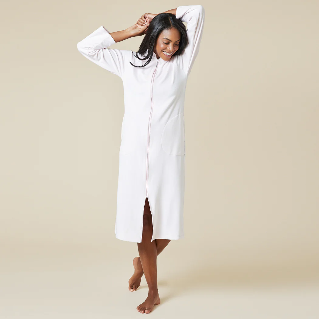 Serenity Shear Mink Mandarin Collar Zip Robe - Image 12