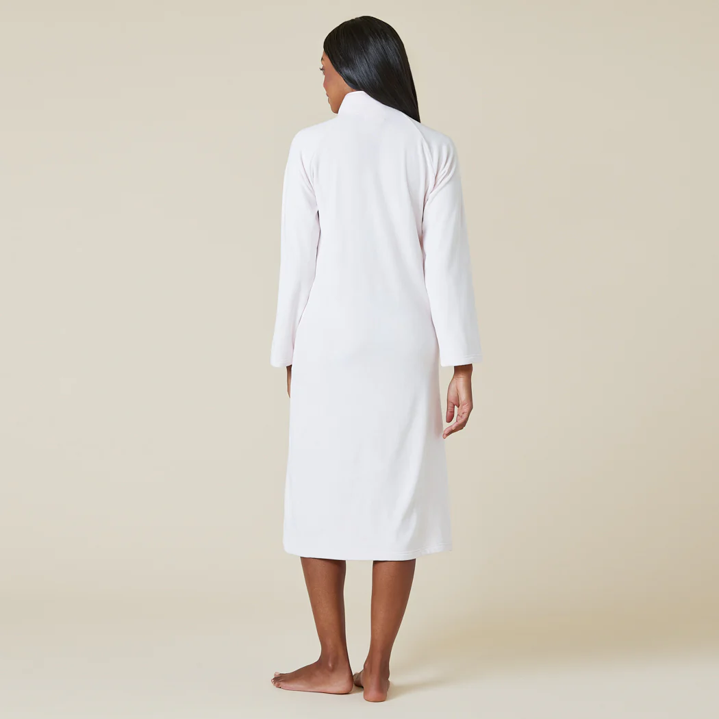Serenity Shear Mink Mandarin Collar Zip Robe - Image 14