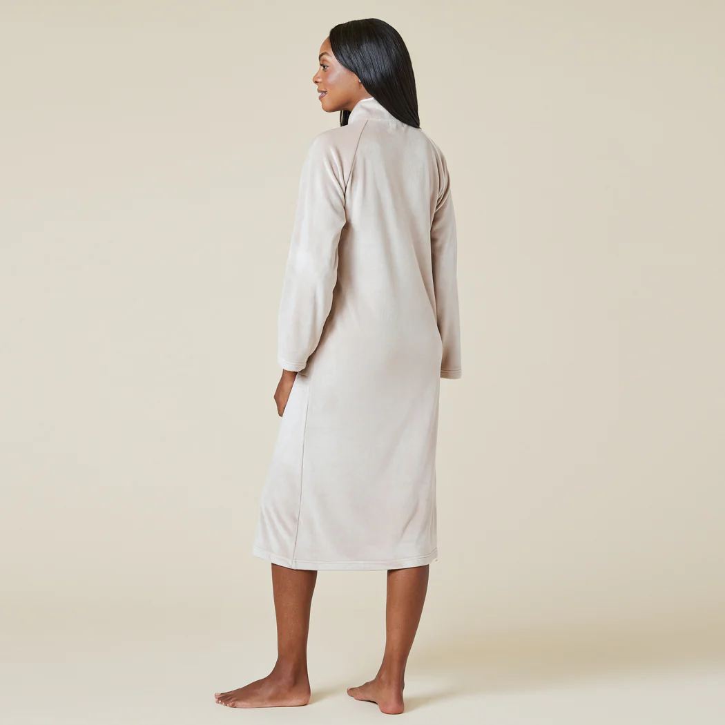Serenity Shear Mink Mandarin Collar Zip Robe - Image 16