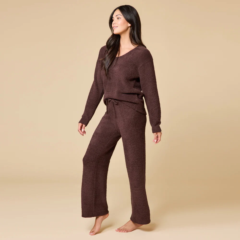 Solid Marshmallow V-Neck Lounge Set - Image 10