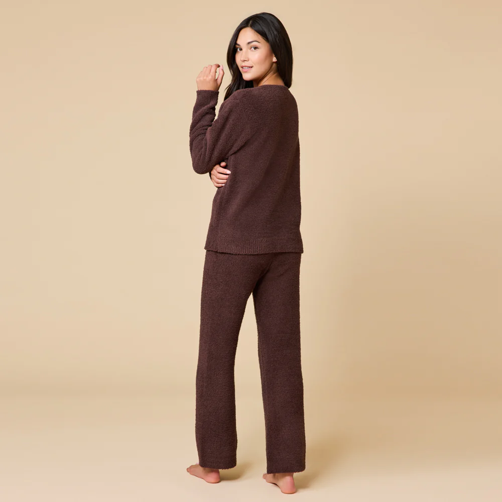 Solid Marshmallow V-Neck Lounge Set - Image 11