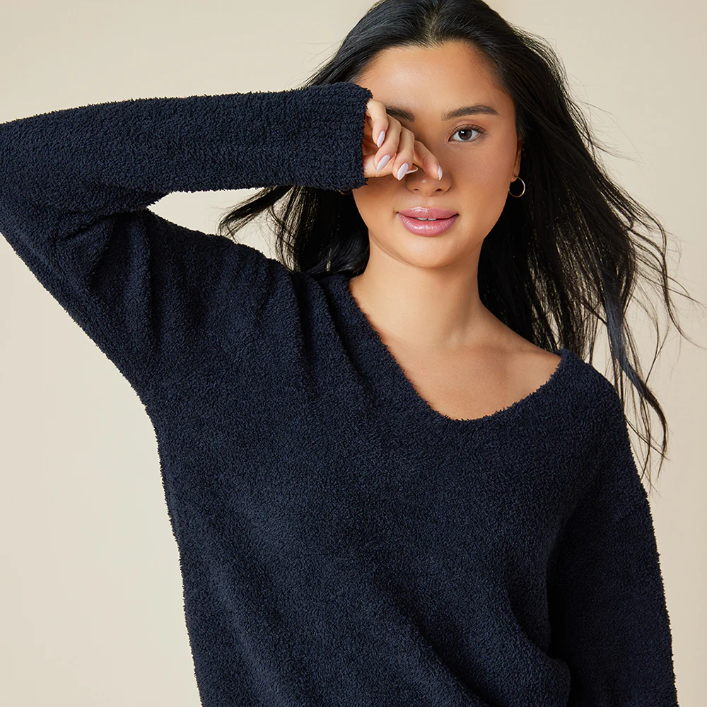 Solid Marshmallow V-Neck Lounge Set - Image 14