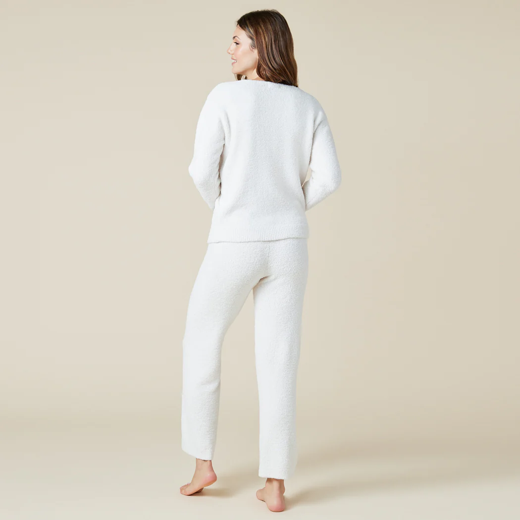 Solid Marshmallow V-Neck Lounge Set - Image 21