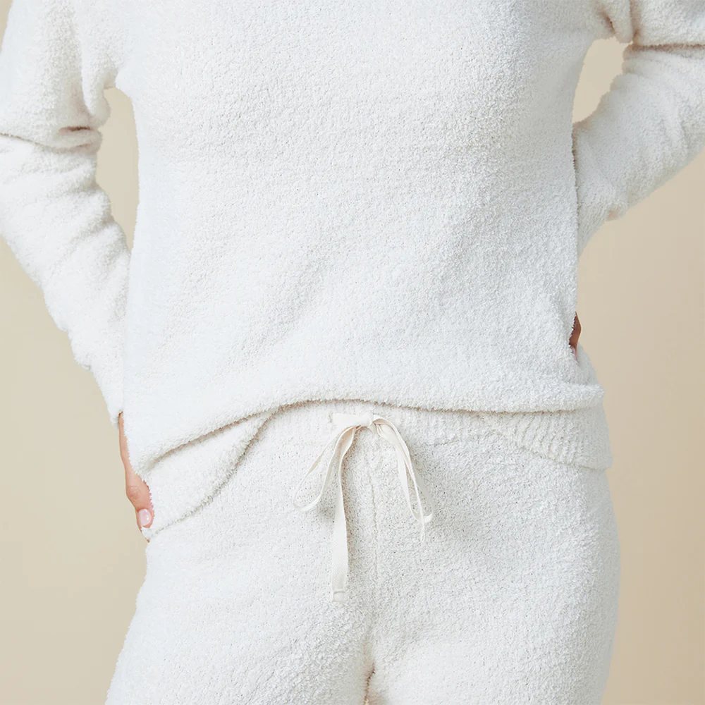 Solid Marshmallow V-Neck Lounge Set - Image 22
