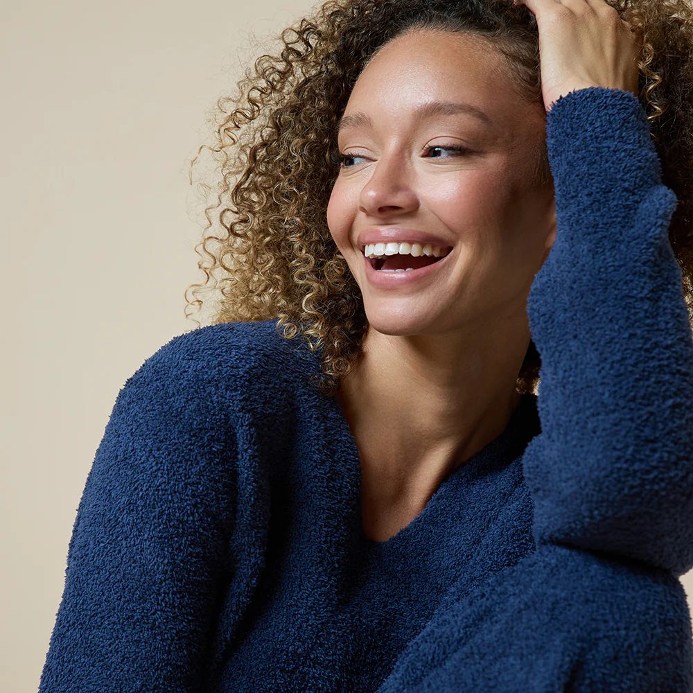 Solid Marshmallow V-Neck Lounge Set - Image 33