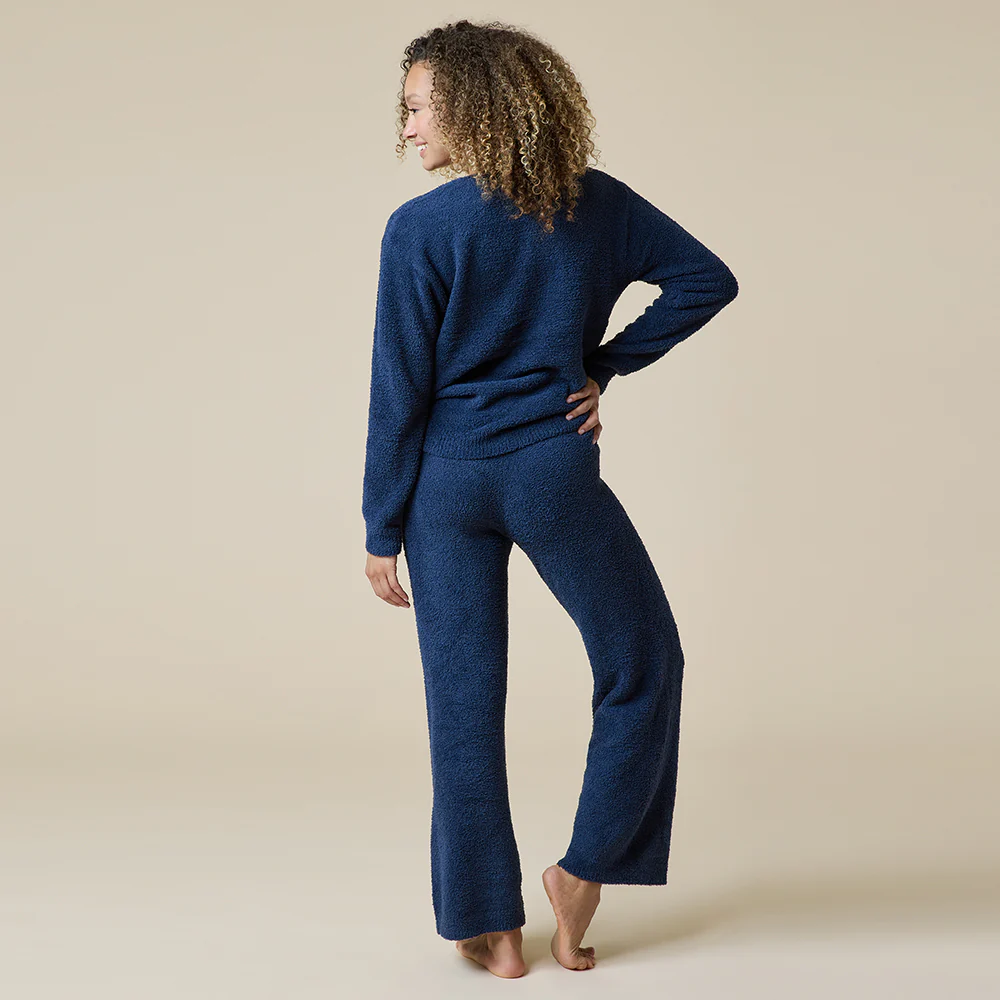 Solid Marshmallow V-Neck Lounge Set - Image 35