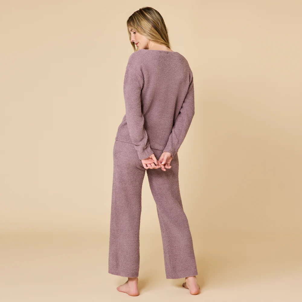 Solid Marshmallow V-Neck Lounge Set - Image 43