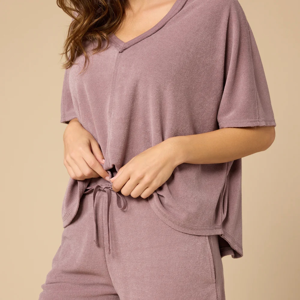 Terry Relaxed V-neck with Short Set - Image 11