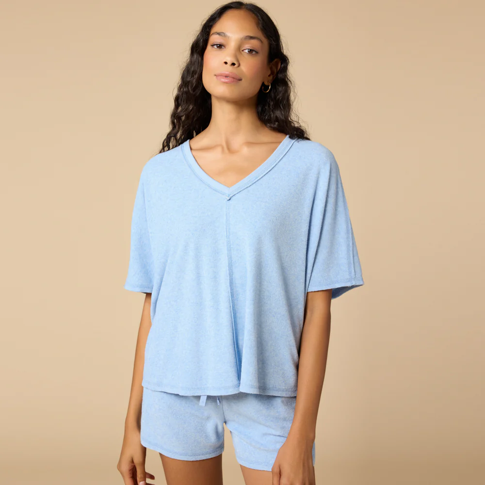 Terry Relaxed V-neck with Short Set - Image 15