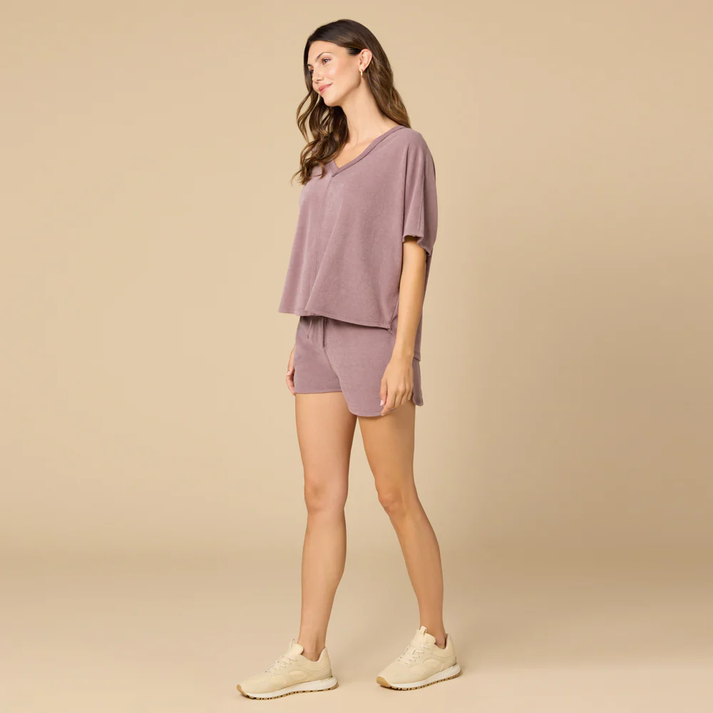 Terry Relaxed V-neck with Short Set - Image 8
