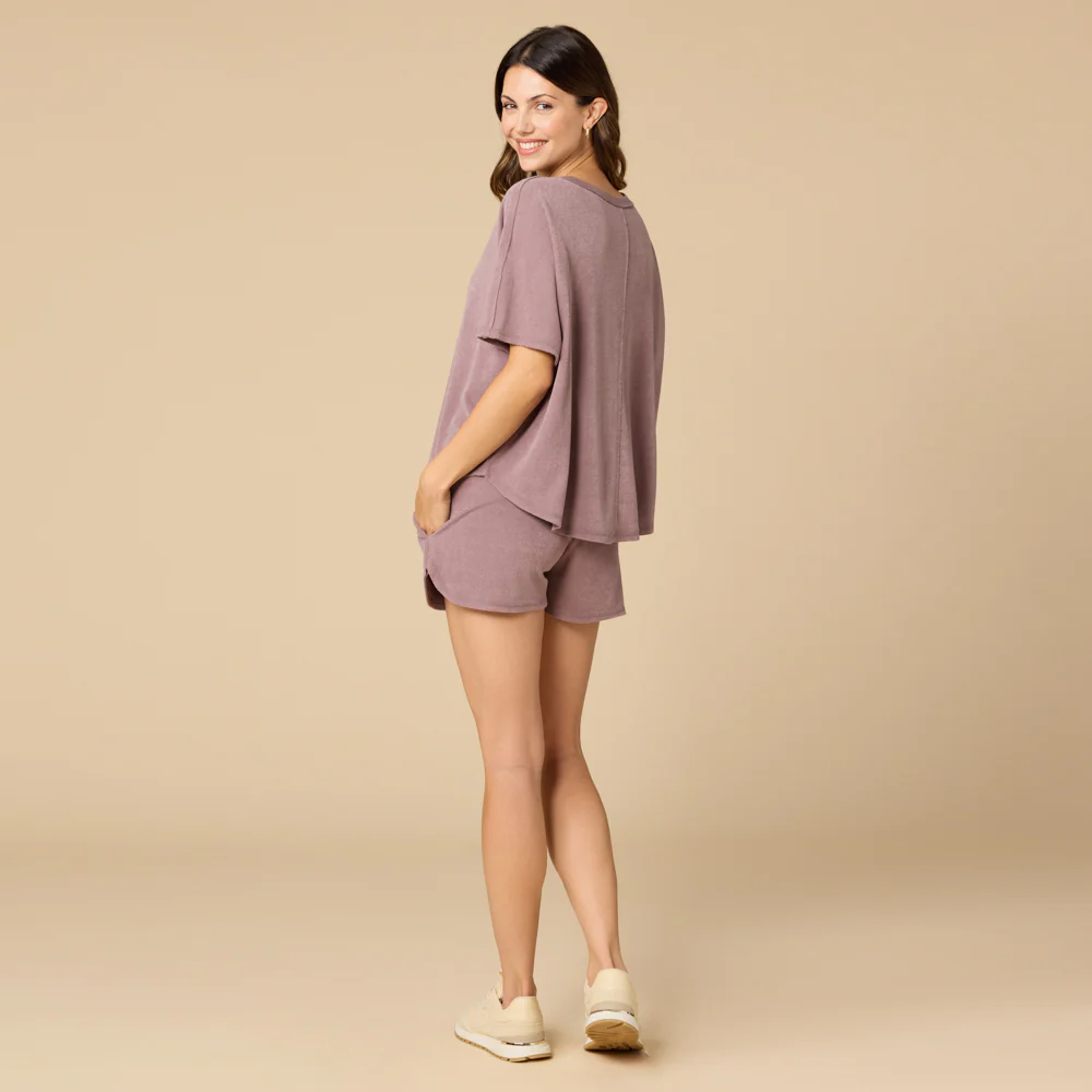 Terry Relaxed V-neck with Short Set - Image 9