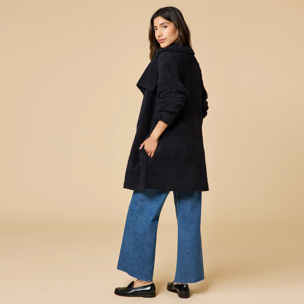 Ultra-Marshmallow Wrap Cardigan with Exaggerated Collar - Image 10