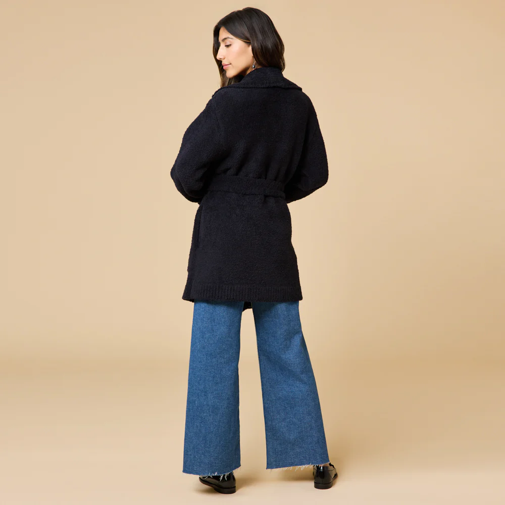 Ultra-Marshmallow Wrap Cardigan with Exaggerated Collar - Image 11