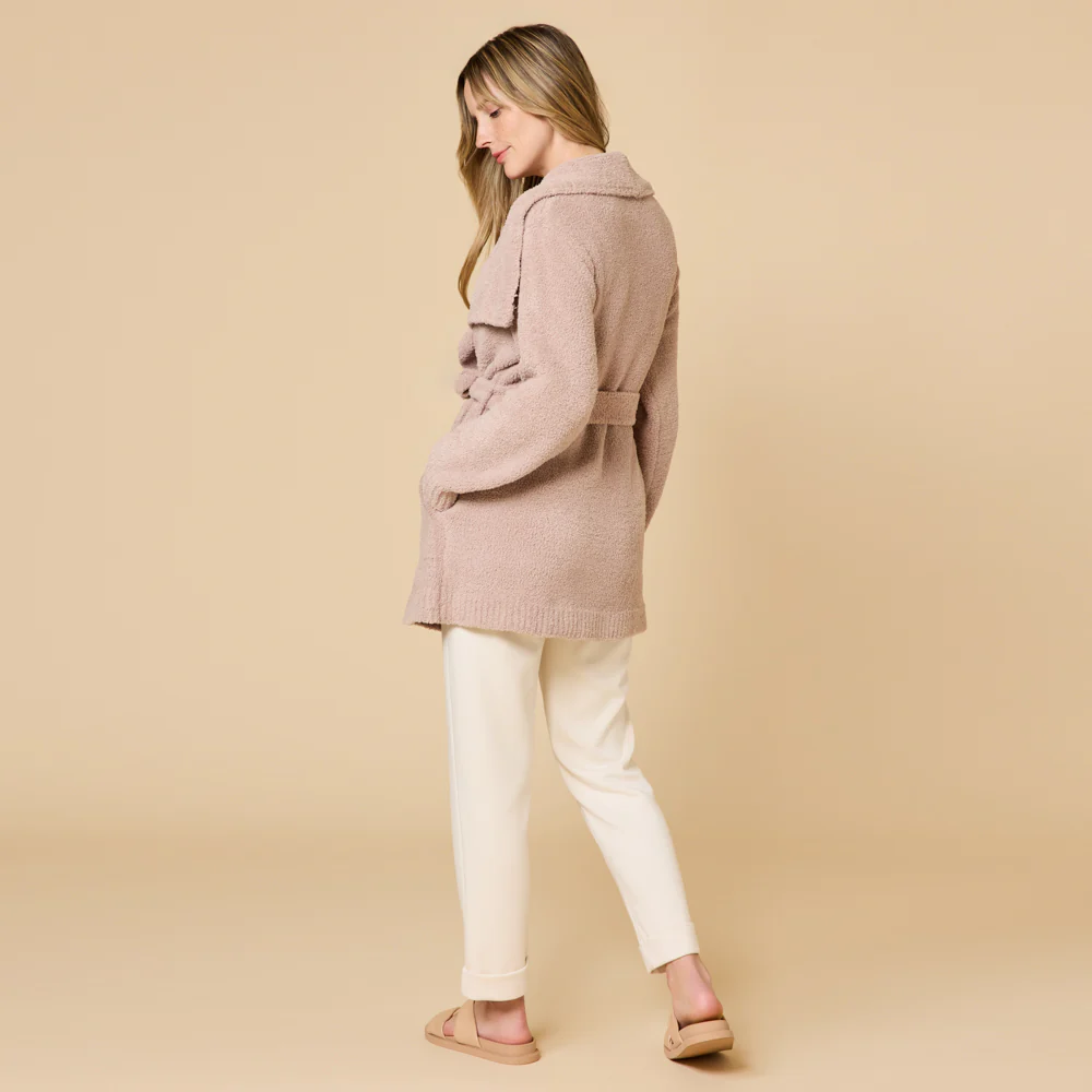 Ultra-Marshmallow Wrap Cardigan with Exaggerated Collar - Image 3